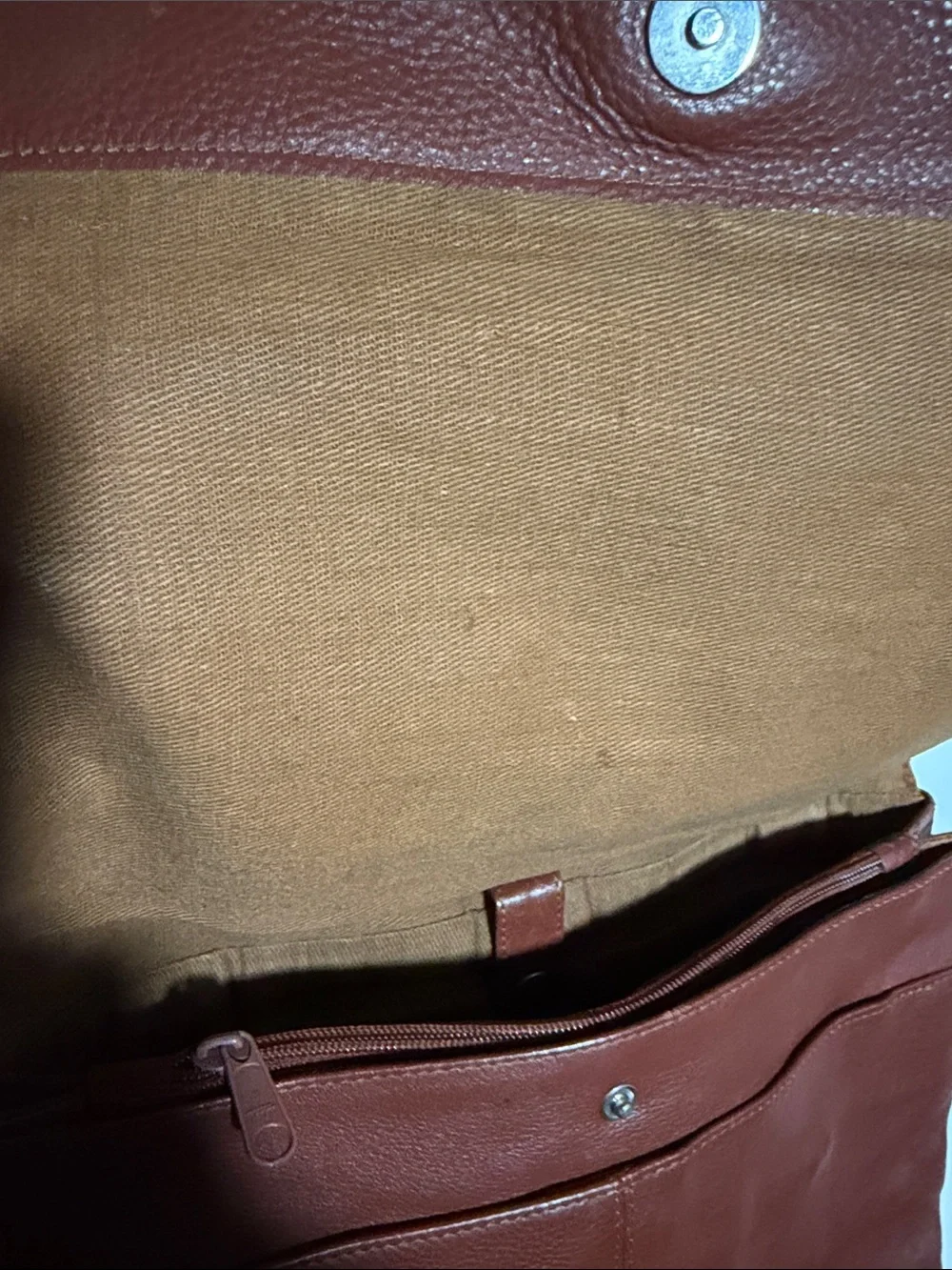 Keneth Cole New York brown Flap button bag Leather bag crossbody bag